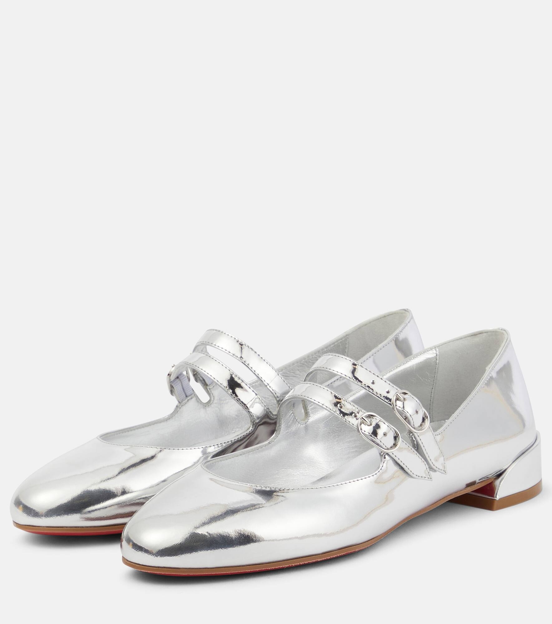 Sweet Jane metallic leather Mary Jane flats - 5
