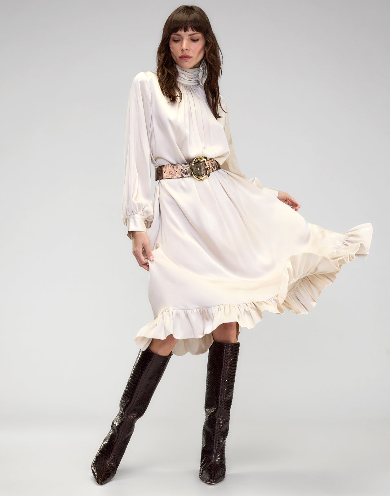 Monroe Silk Charmeuse Dress - 2