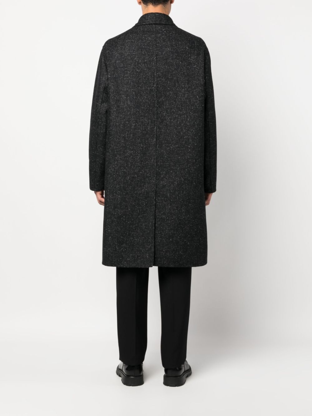 single-breasted marled coat - 4