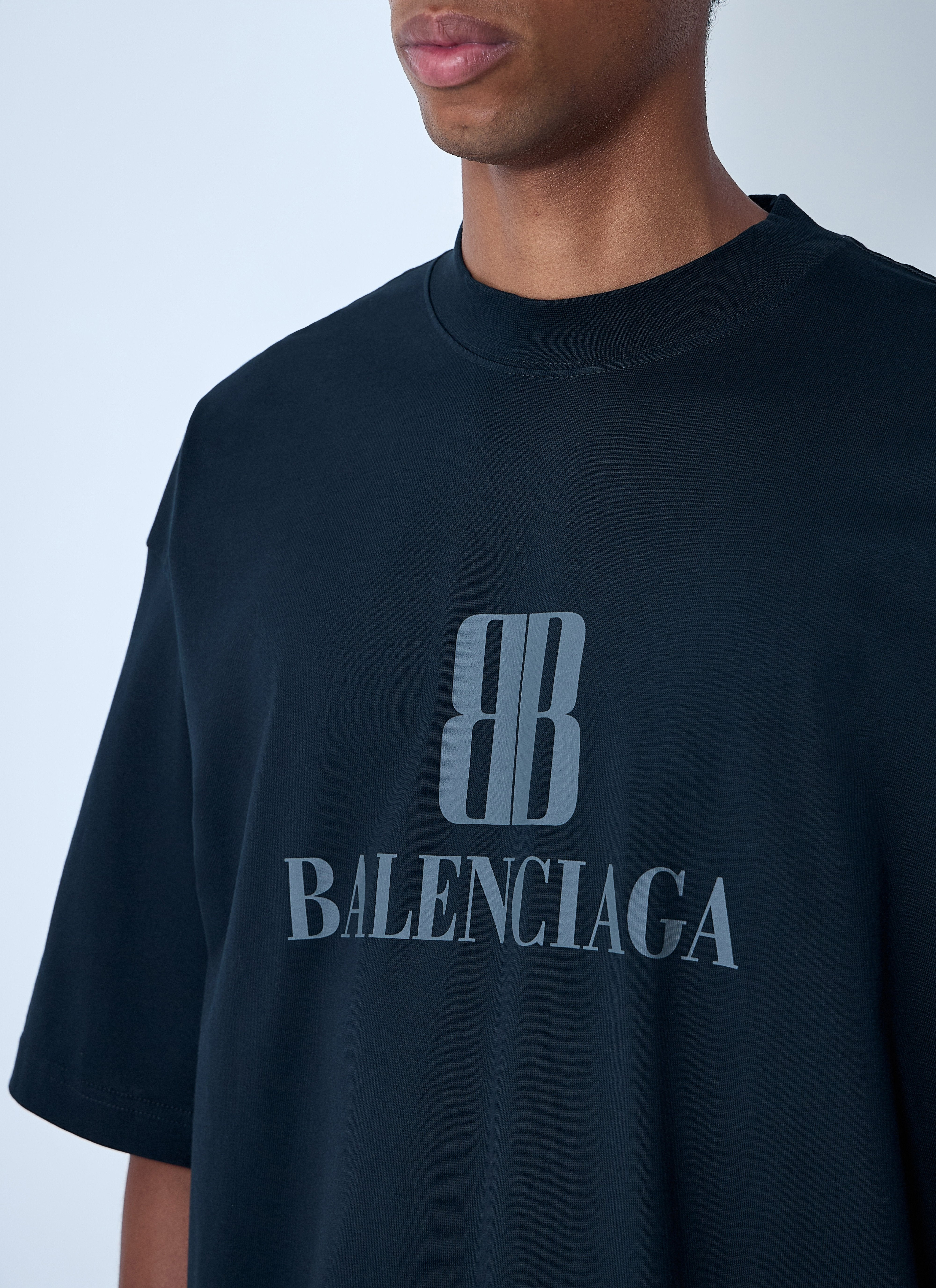 Balenciaga Men Logo Motif T-Shirt - 5