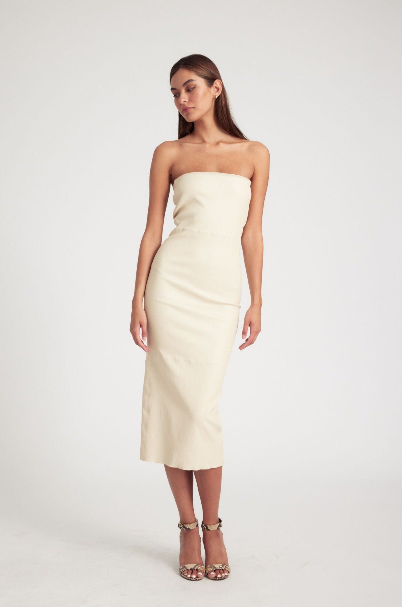 ALABASTER LEATHER TUBE DRESS - 2
