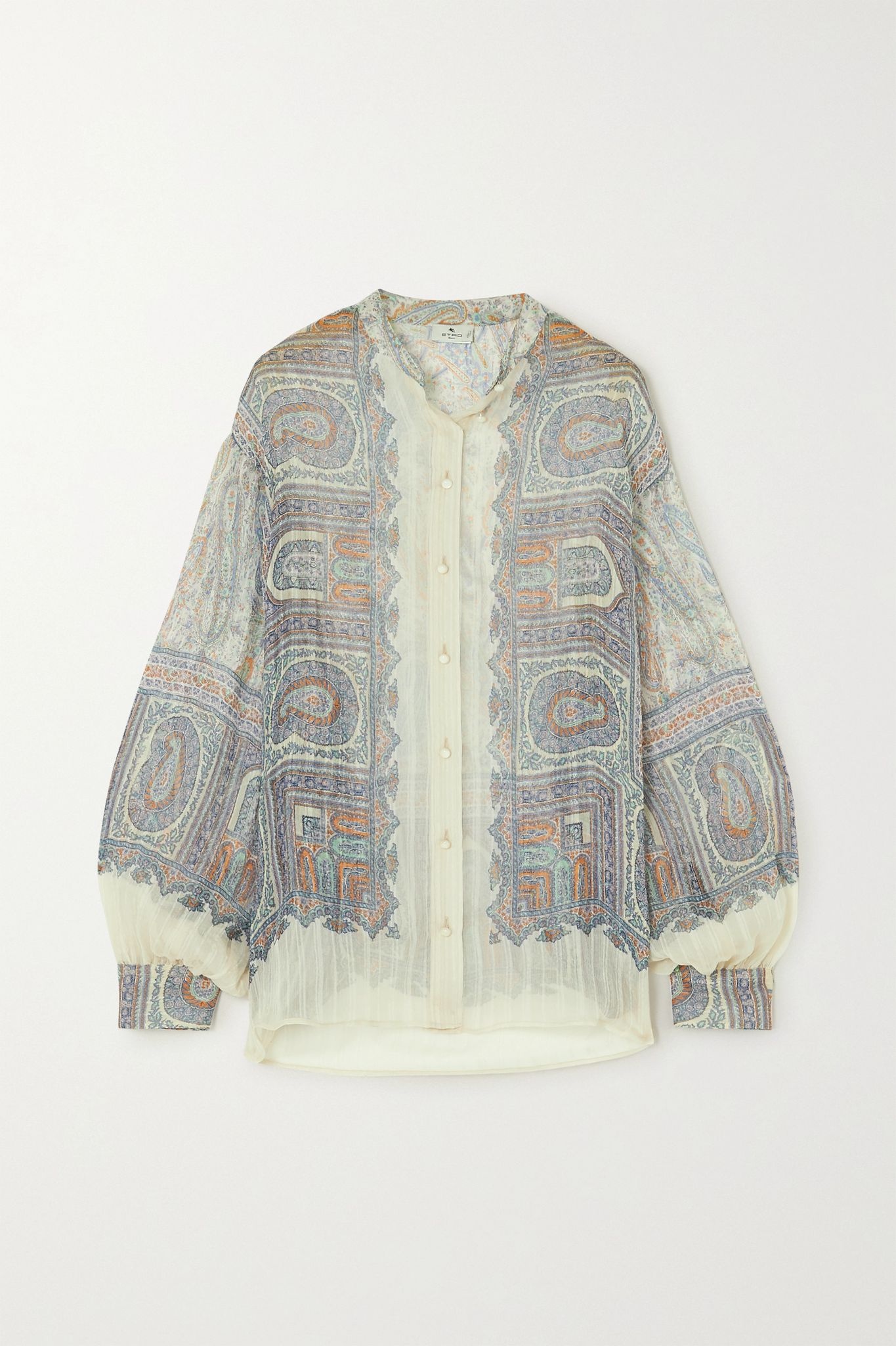 Paisley-print silk-crepon blouse - 1