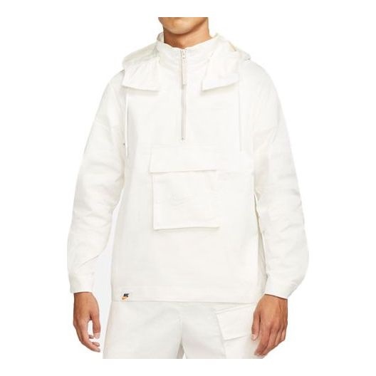 Nike Sportswear Half Zipper Sports Hooded Jacket White DD6495-133 - 1