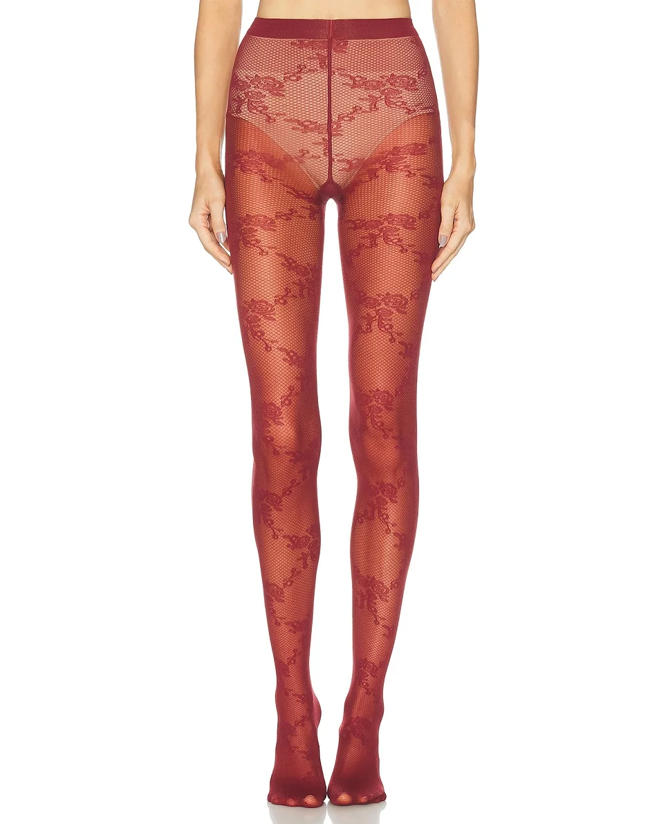Floral Lace Tights - 1