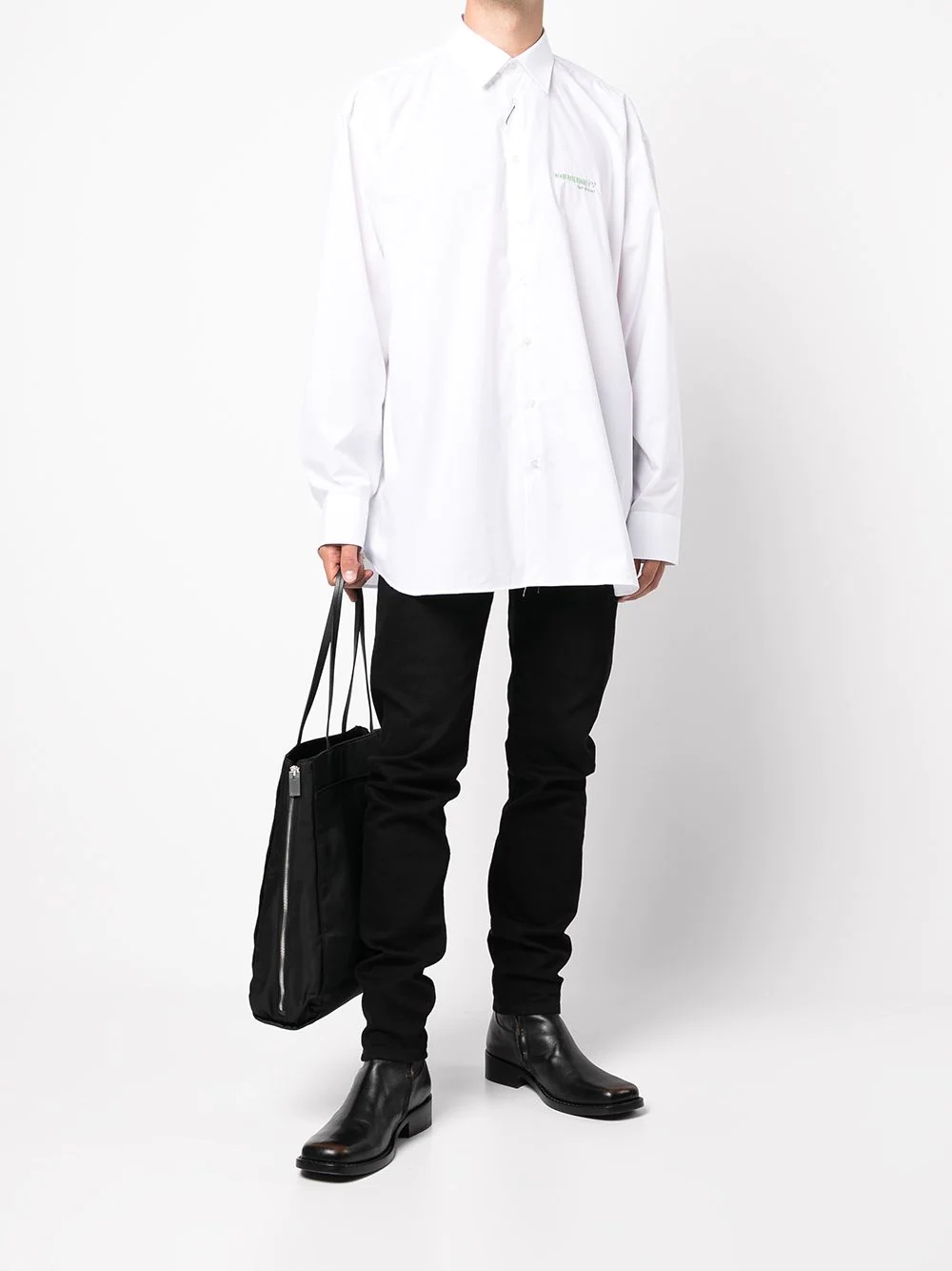 【送料&関税込】Raf Simons Relaxed Fit Shirt Dress Raf Simons Relaxed Fit Mini Shirt Dress With Claudine Collar