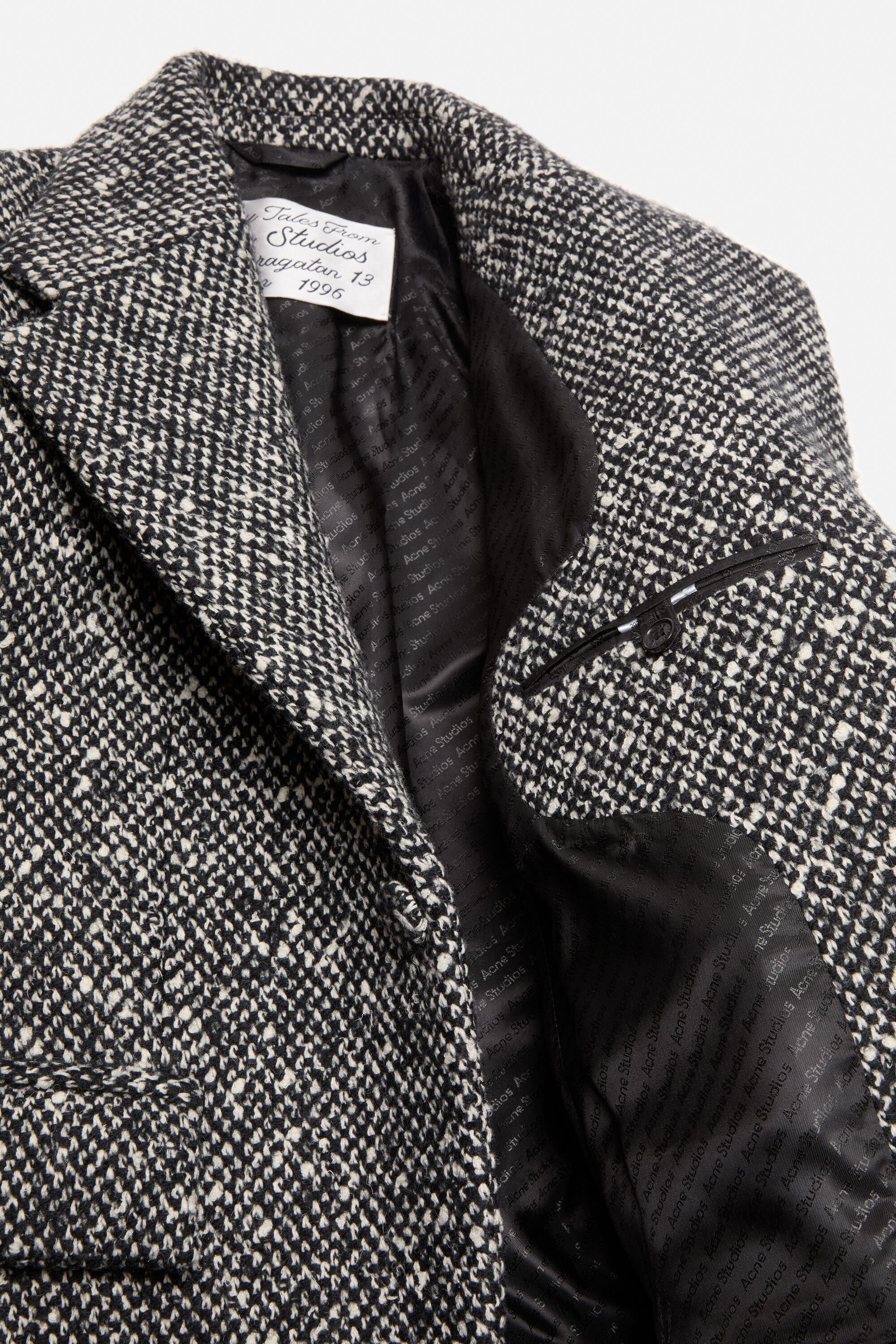 Tweed suit jacket - Regular fit - Black/white - 5