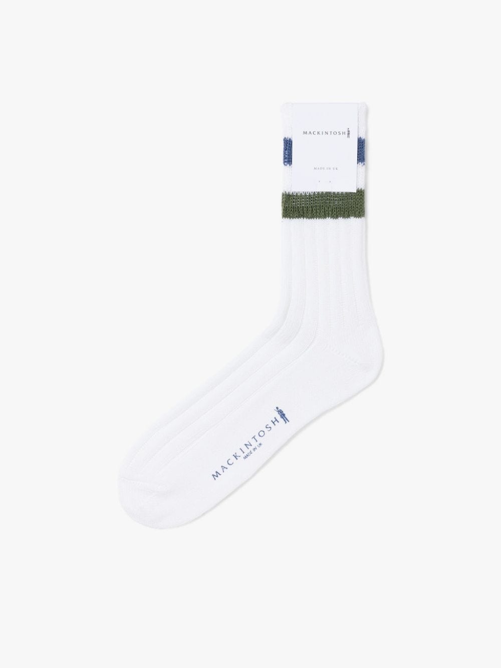 NAVY & FOUR LEAF CLOVER STRIPED COTTON SOCKS - 1