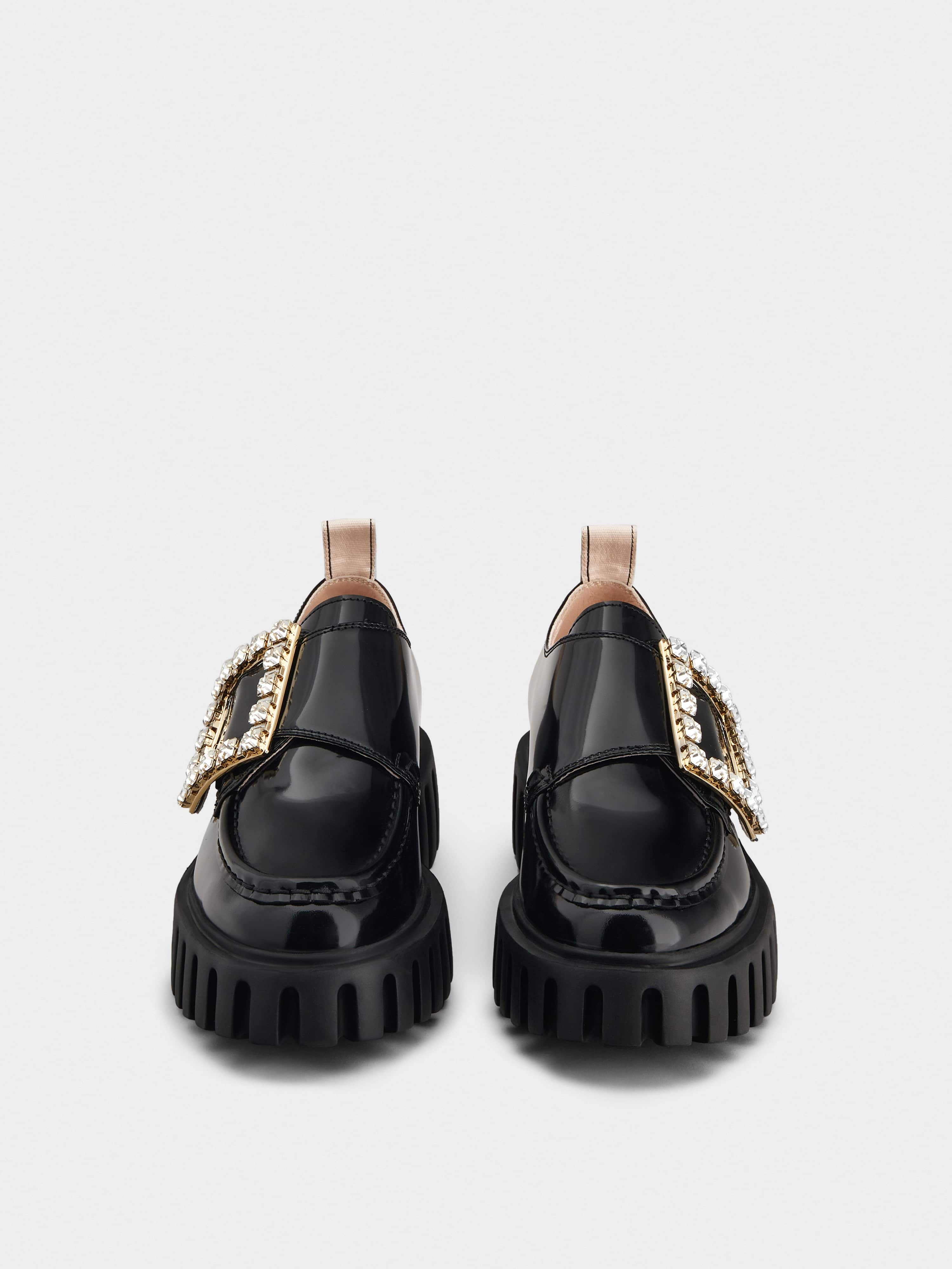 Viv’ Go-Thick Strass Buckle Loafers in Patent Leather - 4