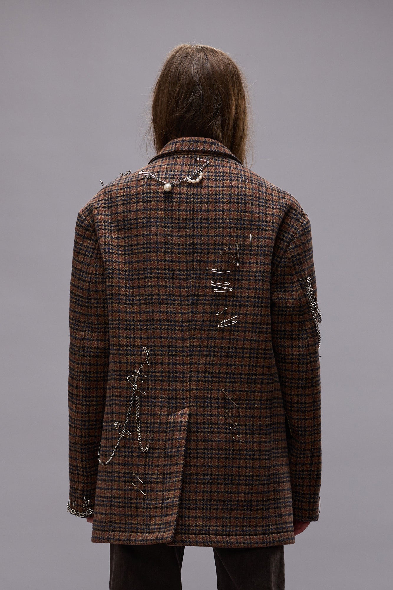 PINCUSHION BLAZER - BROWN PLAID - R13 - 7