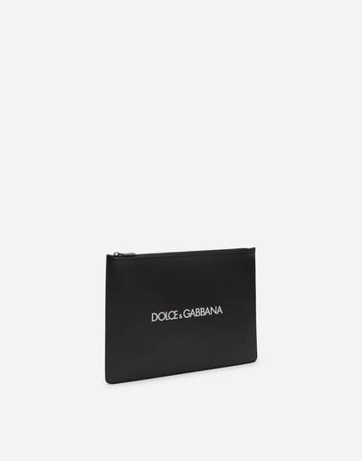 Dolce & Gabbana Calfskin document holder with printed logo outlook