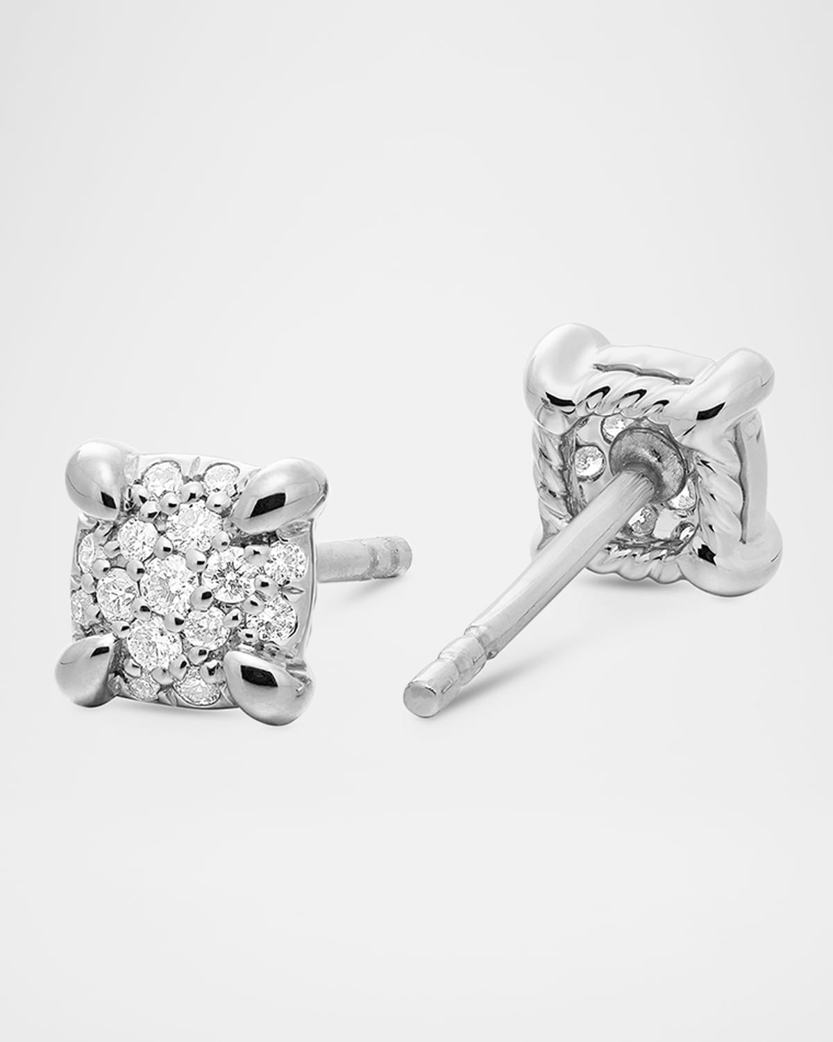 Chatelaine 18k White Gold Diamond Stud Earrings - 3