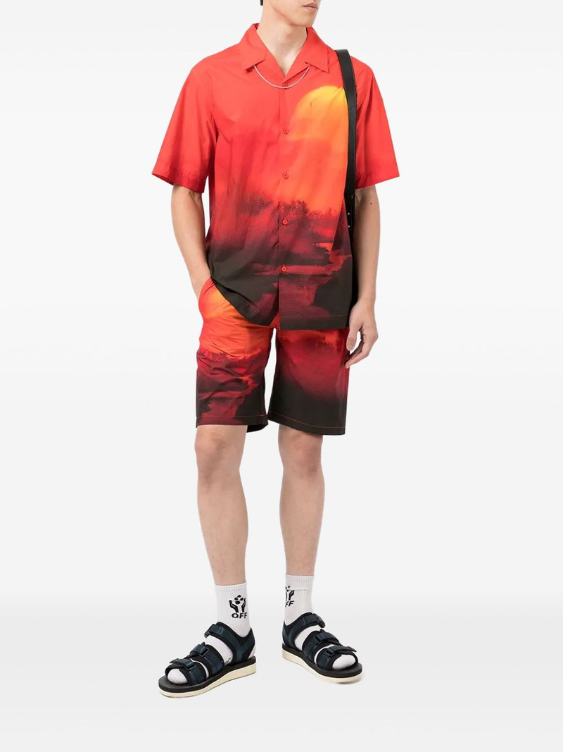 MAHARISHI sunset-print drawstring shorts outlook