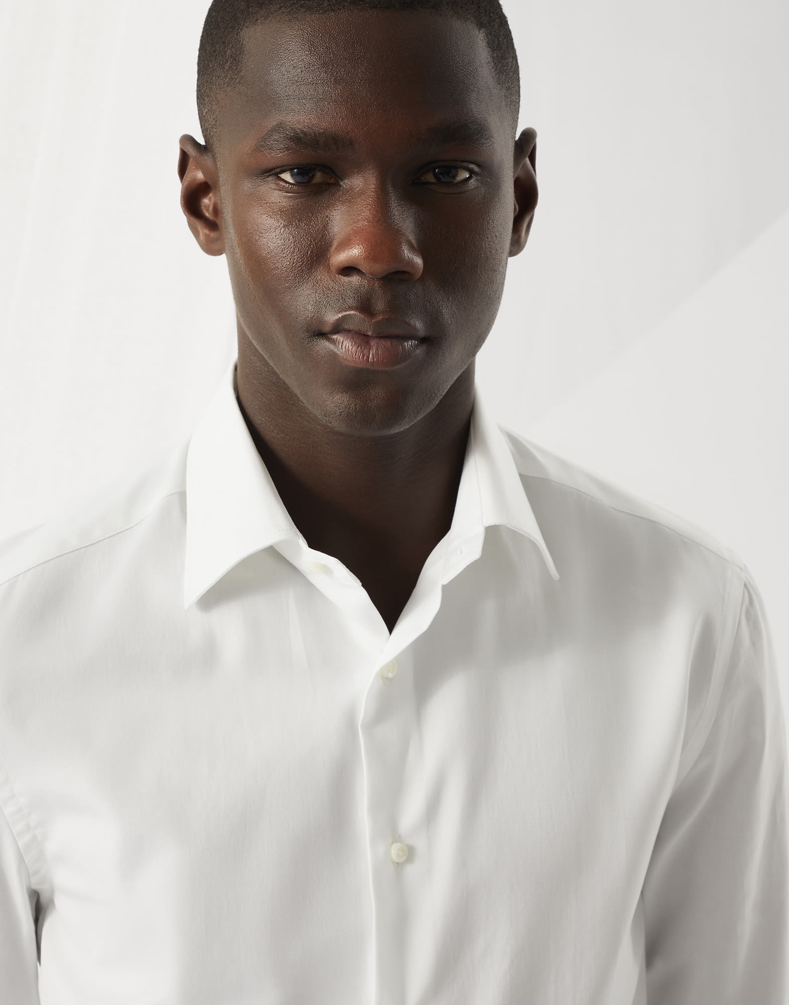 Sea Island cotton twill slim fit tuxedo shirt with spread collar - 3