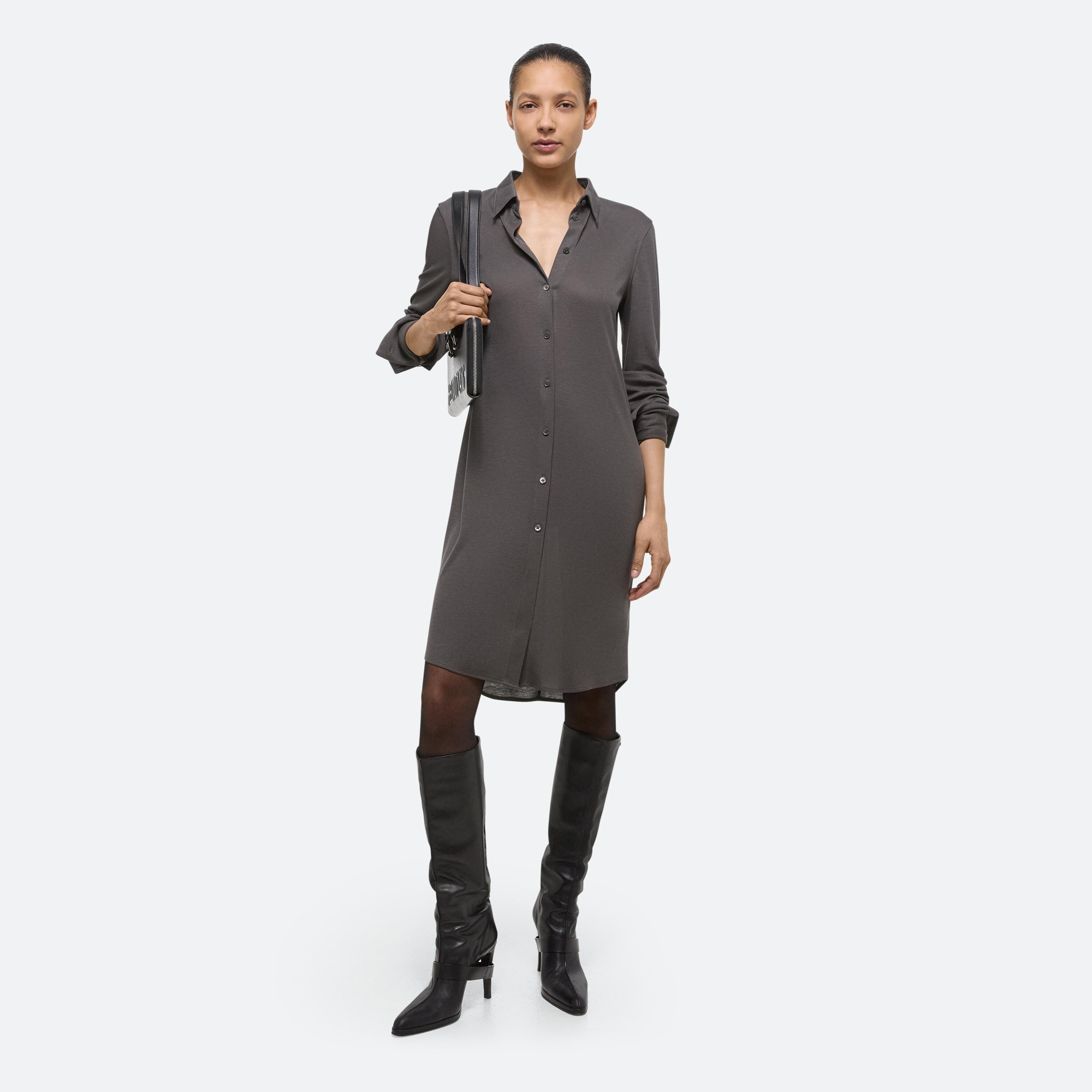 RIBBED SHIRT DRESS - 2