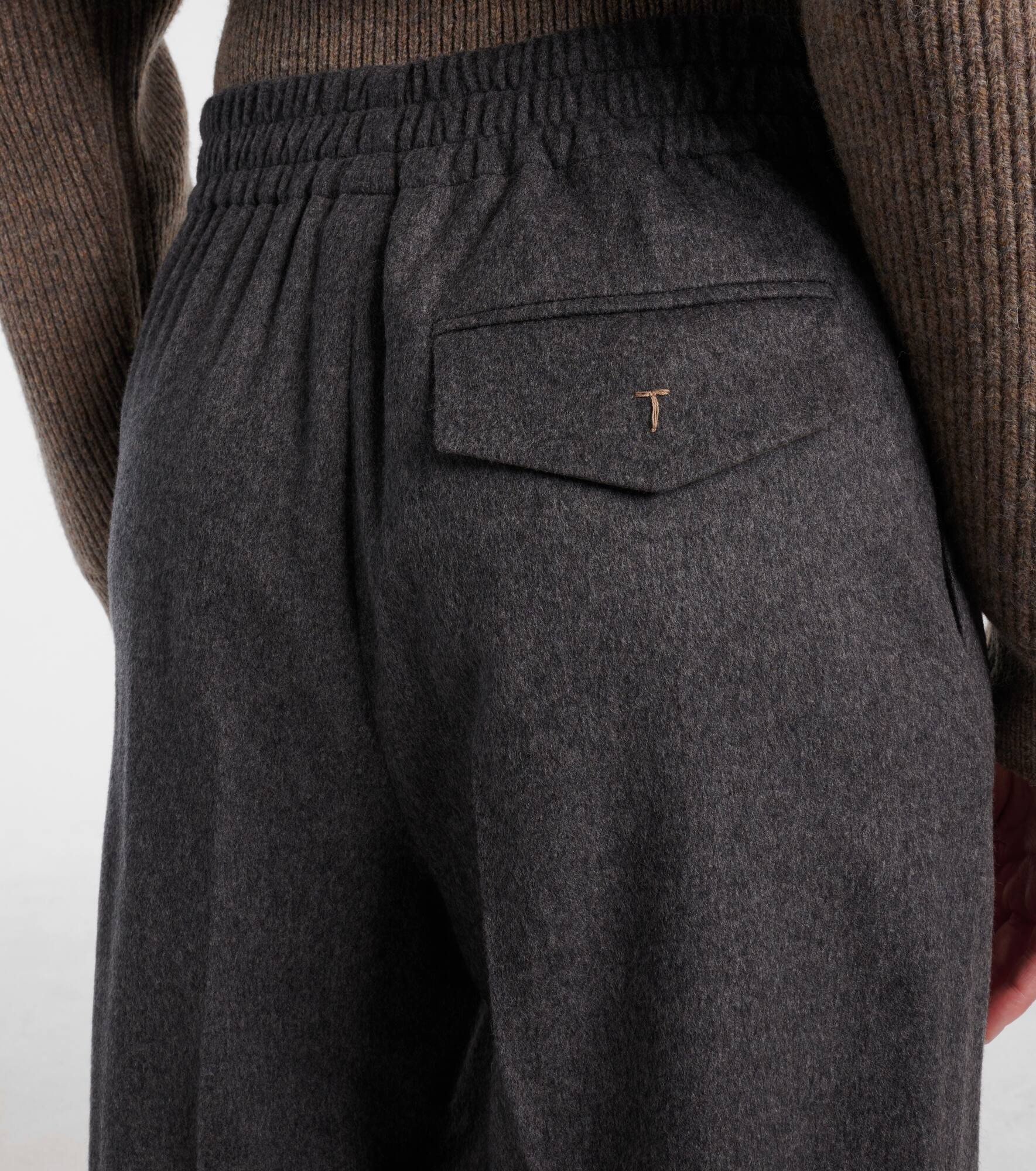 High-rise wool and cashmere wide-leg pants - 6