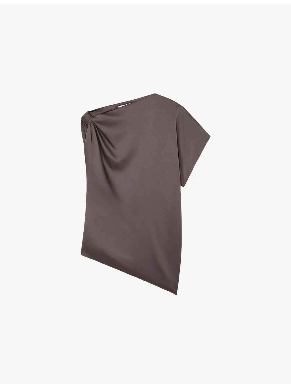 Kezia Draped One-Shoulder Satin Top - 1