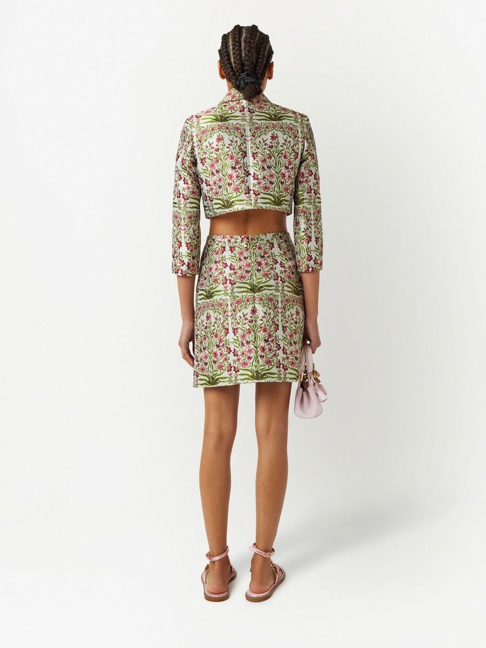 floral-jacquard mini skirt - 4