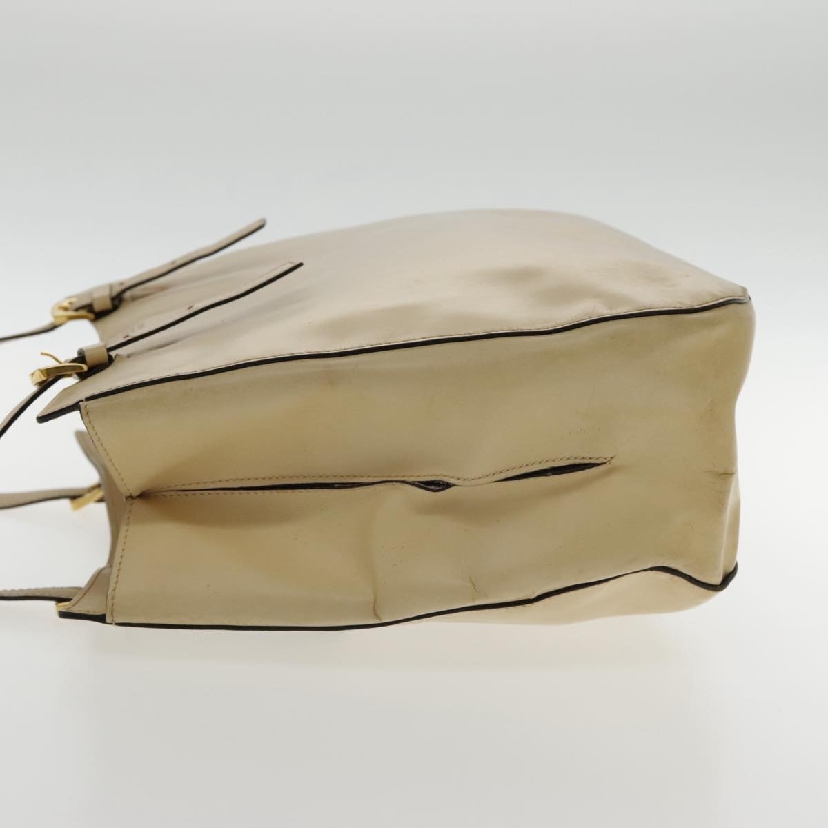 CELINE Tote Bag Leather Beige Gold - 3