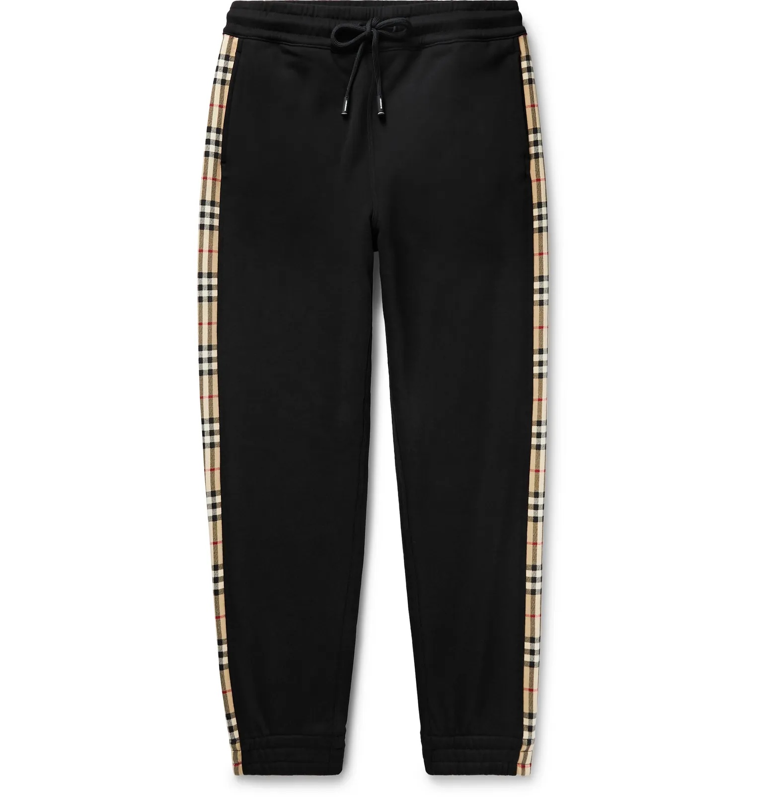 Tapered Checked Loopback Cotton-Jersey Sweatpants - 1