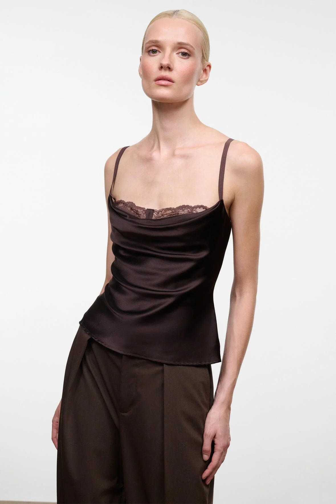 STAUD EVANGELINE SILK TOP EARTH - 1