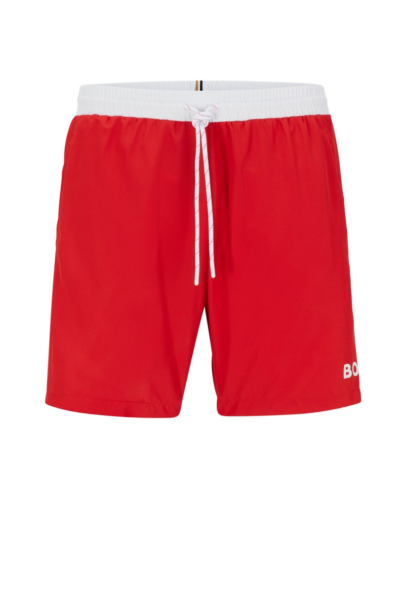 CONTRAST-LOGO SWIM SHORTS 1