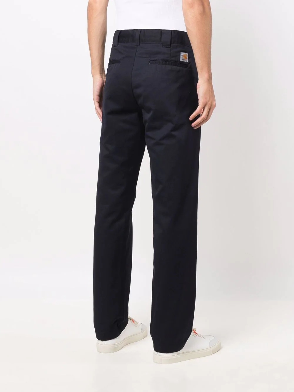 logo-patch straight-leg trousers - 4