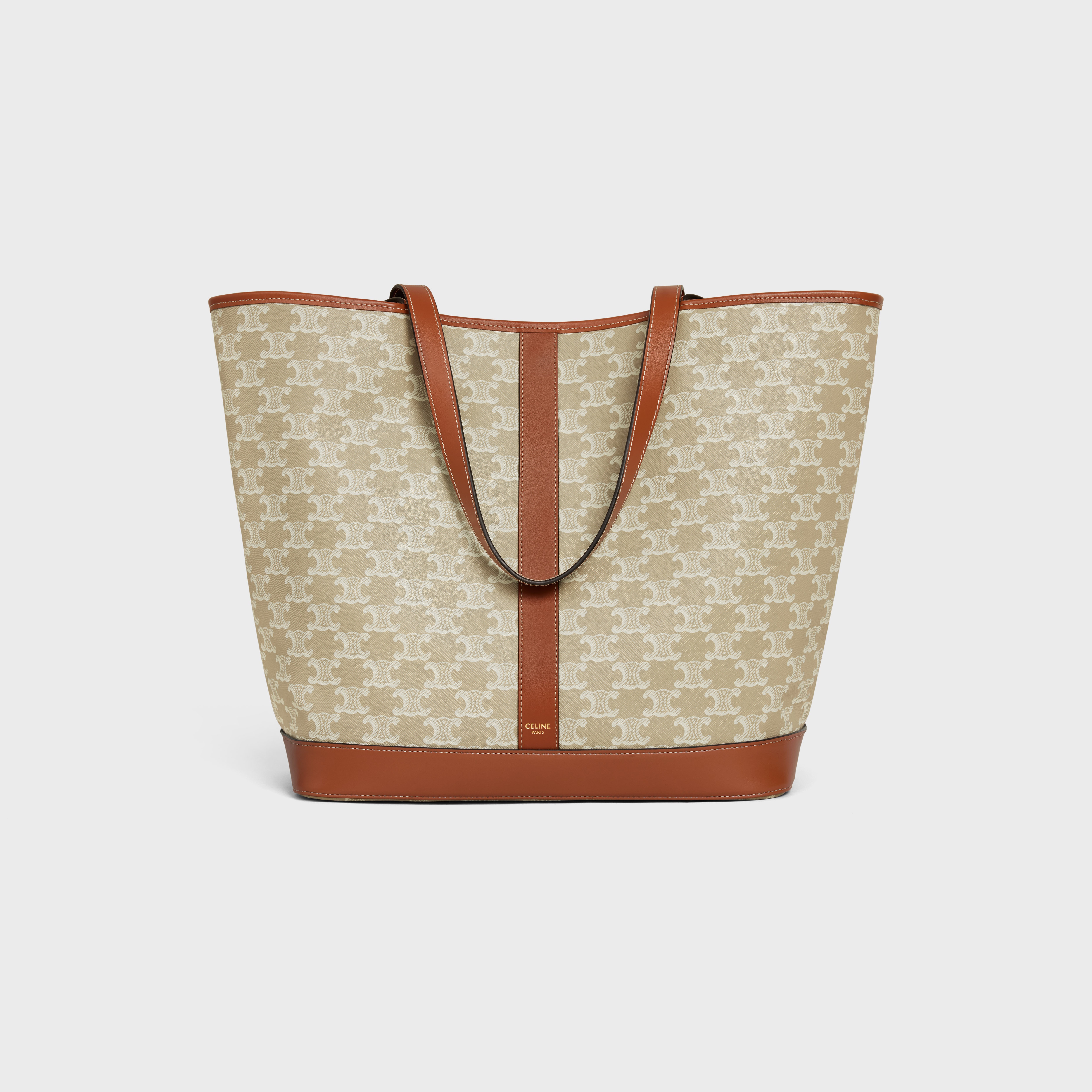 MEDIUM CABAS in Triomphe Canvas and calfskin - 1