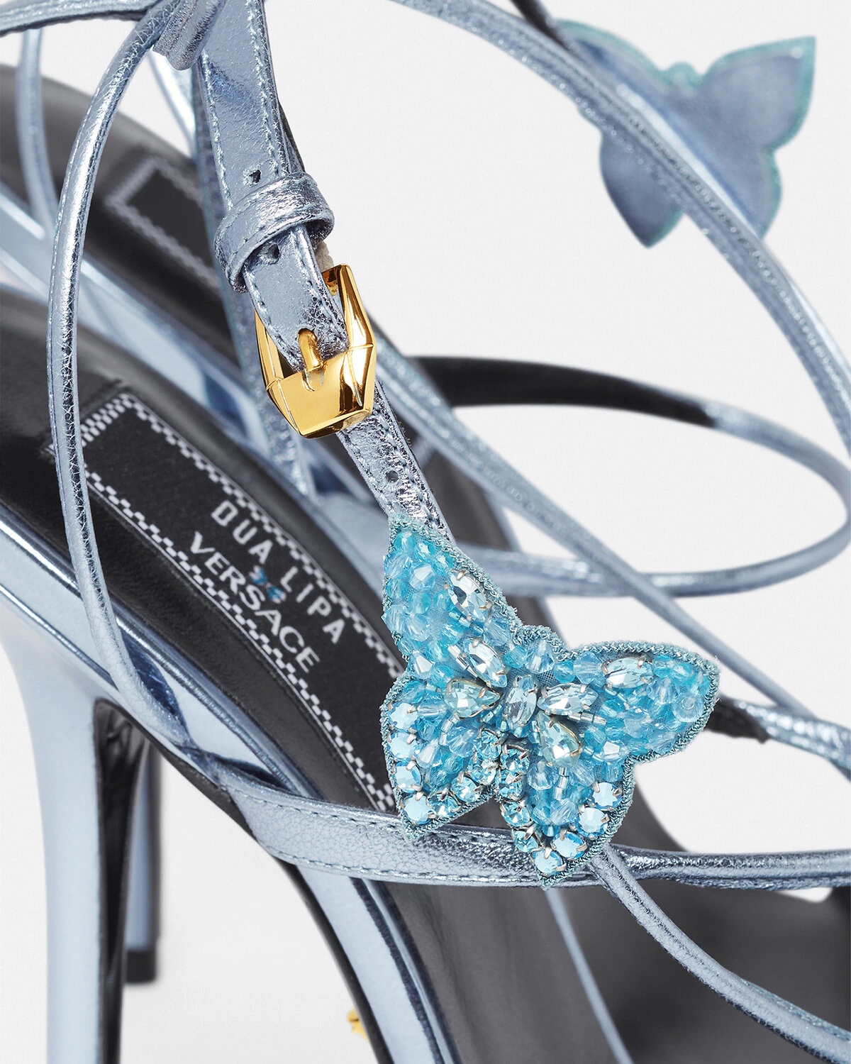 Crystal Butterflies Metallic Sandals - 3