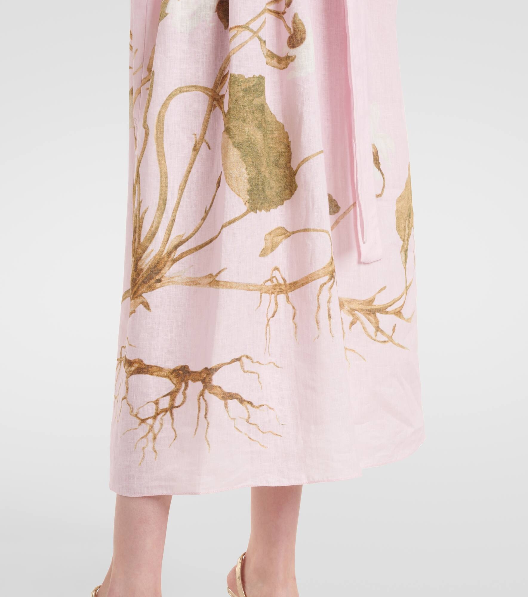 Printed linen midi dress - 5