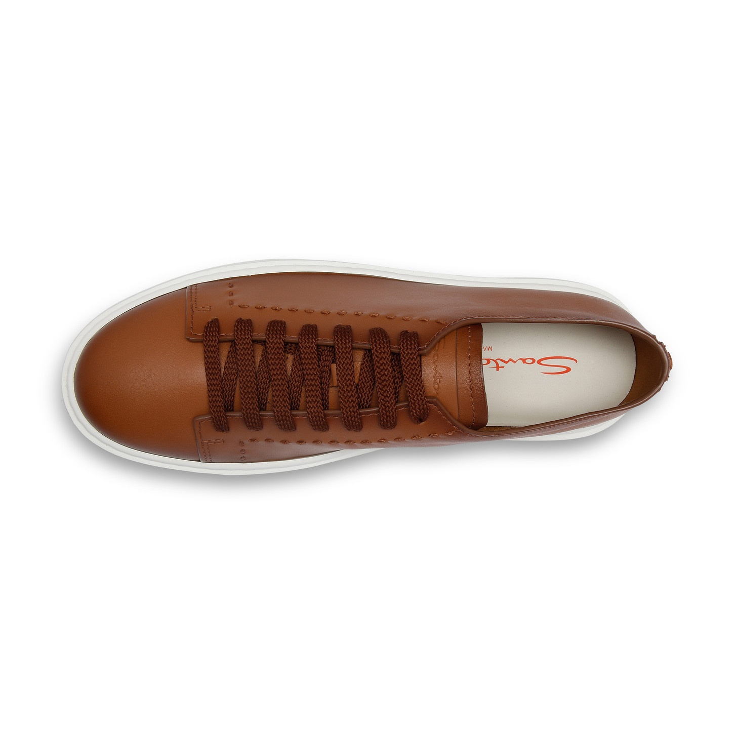Men's light brown leather sneaker - 5