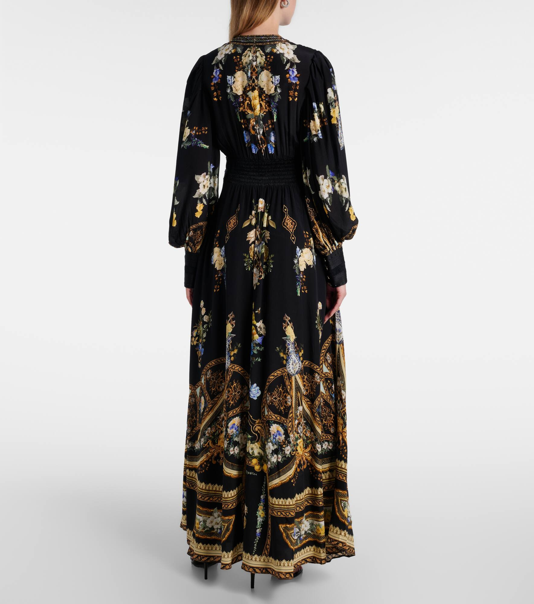 Ottoman Elegance floral silk maxi dress - 3