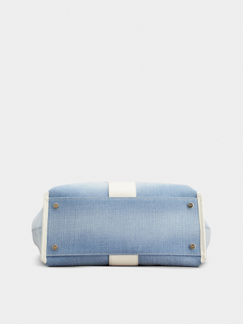 Viv' Choc Medium Shopping Bag in Denim 7