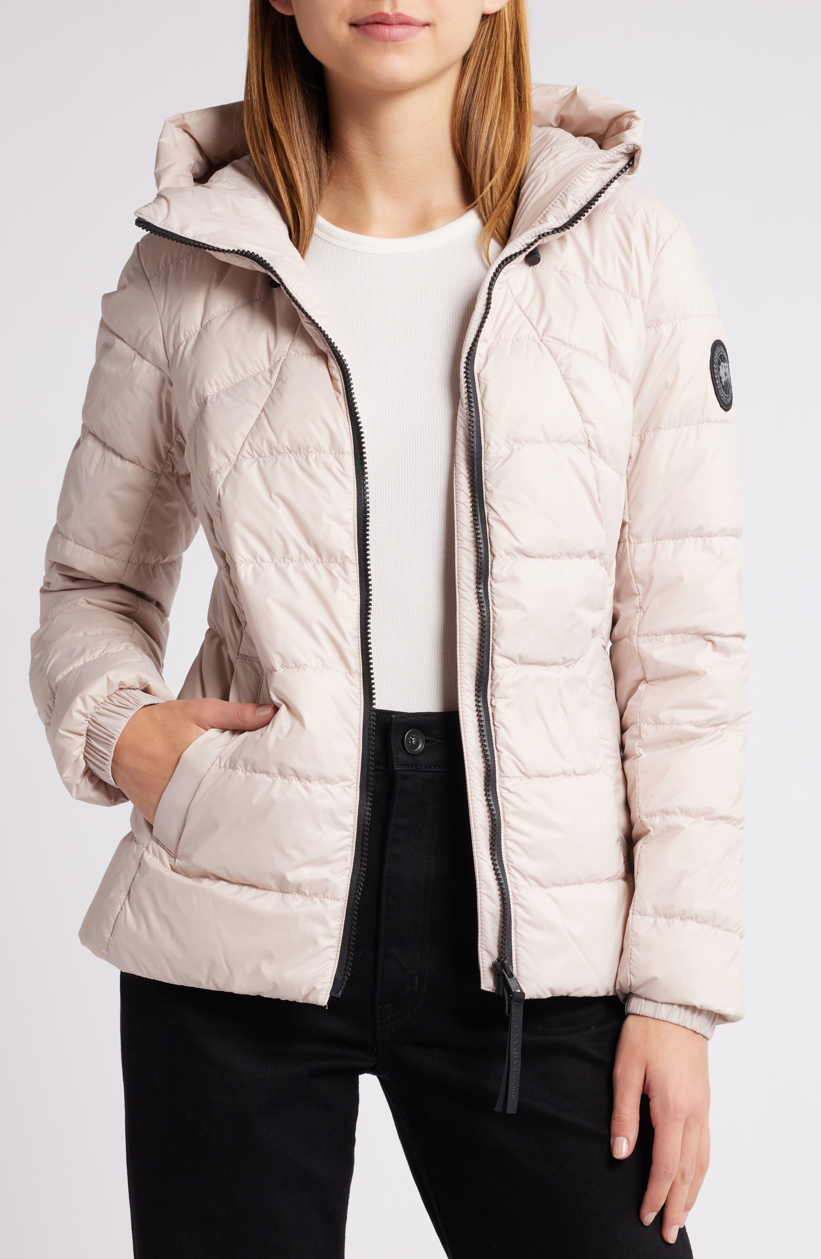 Canada Goose Abbott Hooded 750 Fill Power Down Jacket in Lucent Rose at Nordstrom - 4