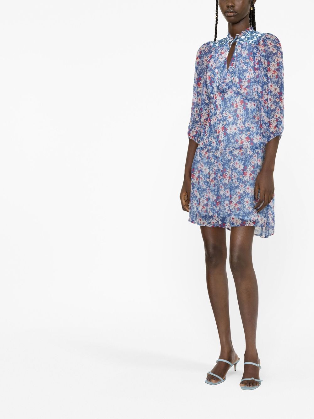 floral-print short dress - 2