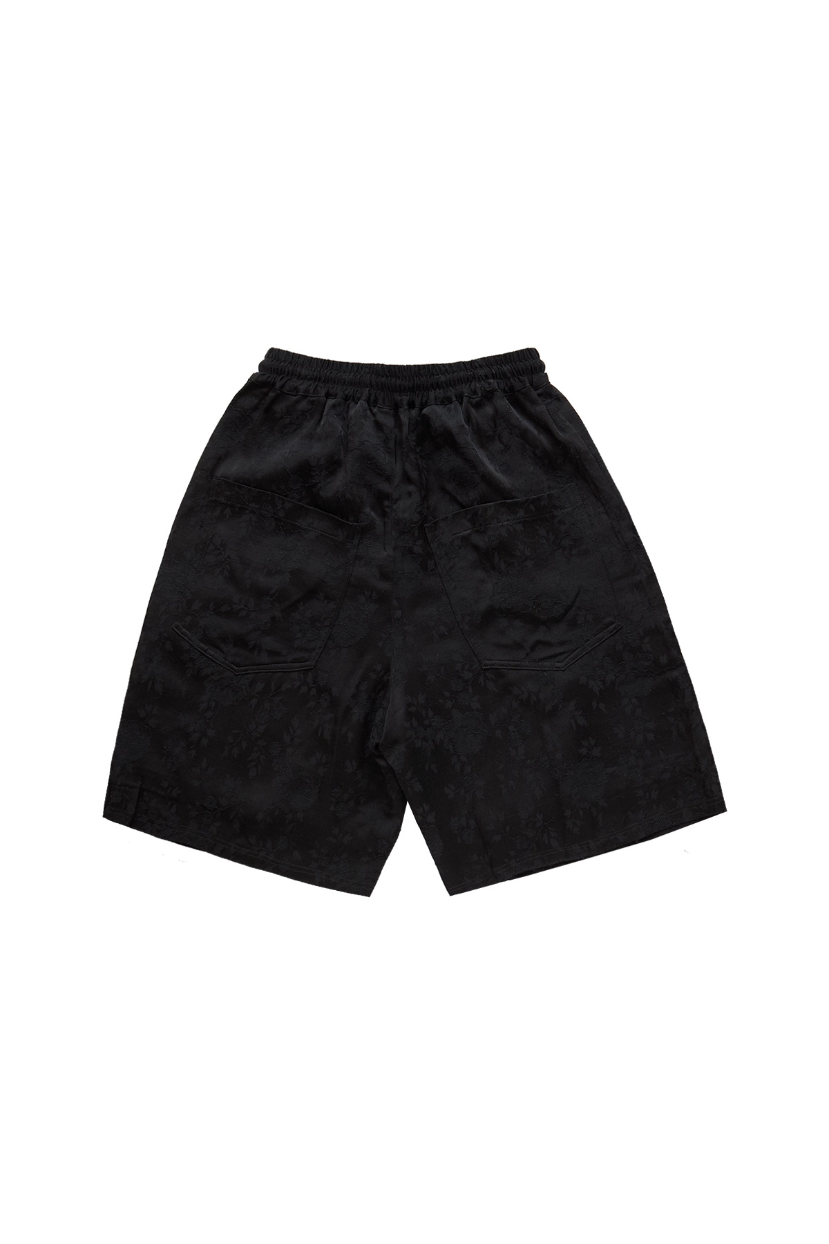 Song For The Mute Raw Lined Elasticated Shorts Black - 2