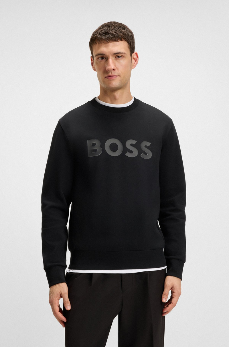 BOSS STRETCH-COTTON SWEATSHIRT WITH SANDWICH LOGO outlook