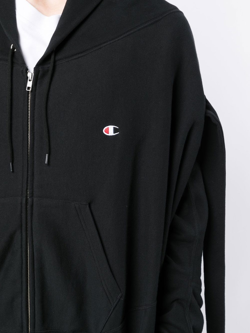 draped sleeve drawstring hoodie 6
