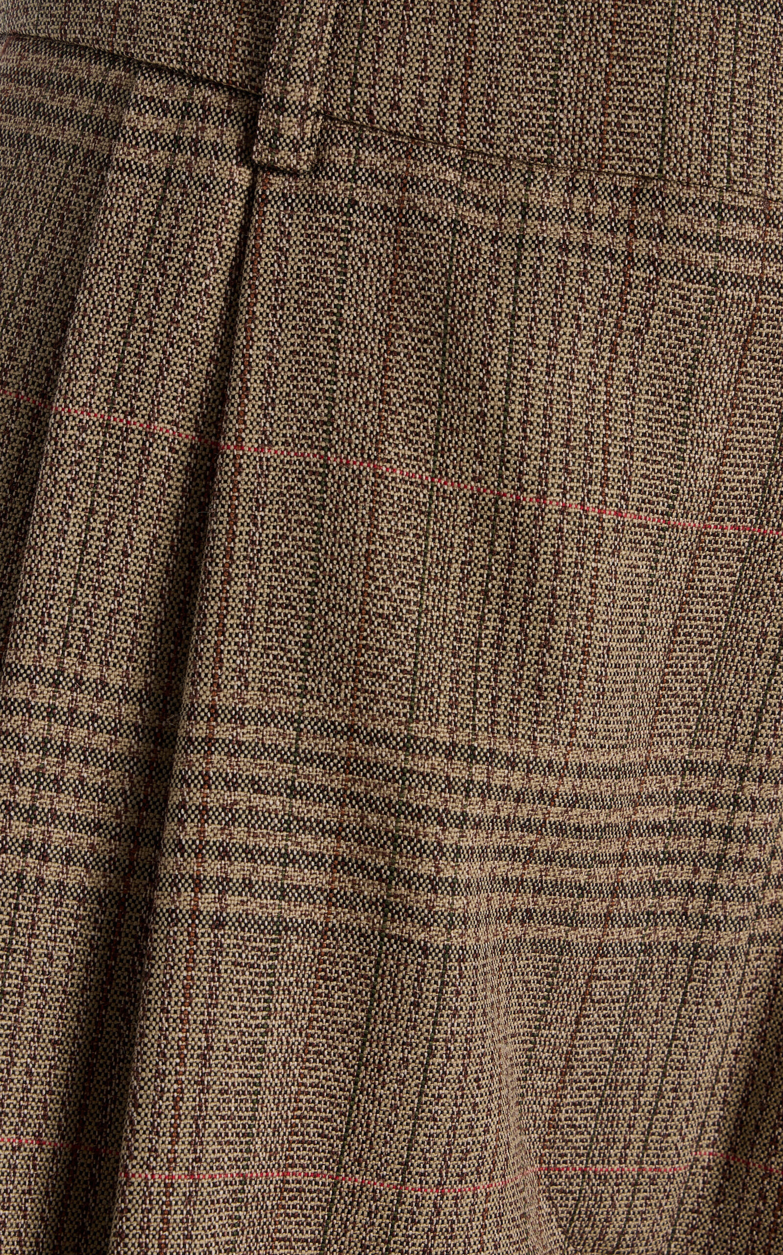 Prince of Wales Checked Mid-Rise Wool Trousers brown - 5