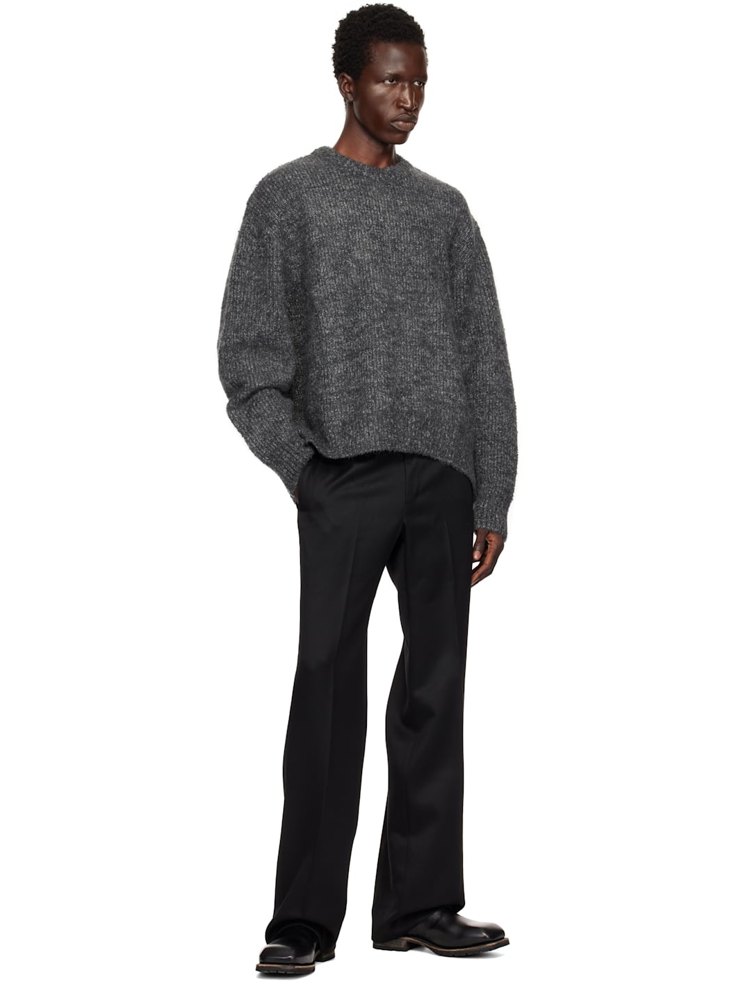 Gray Hairy Sweater - 4