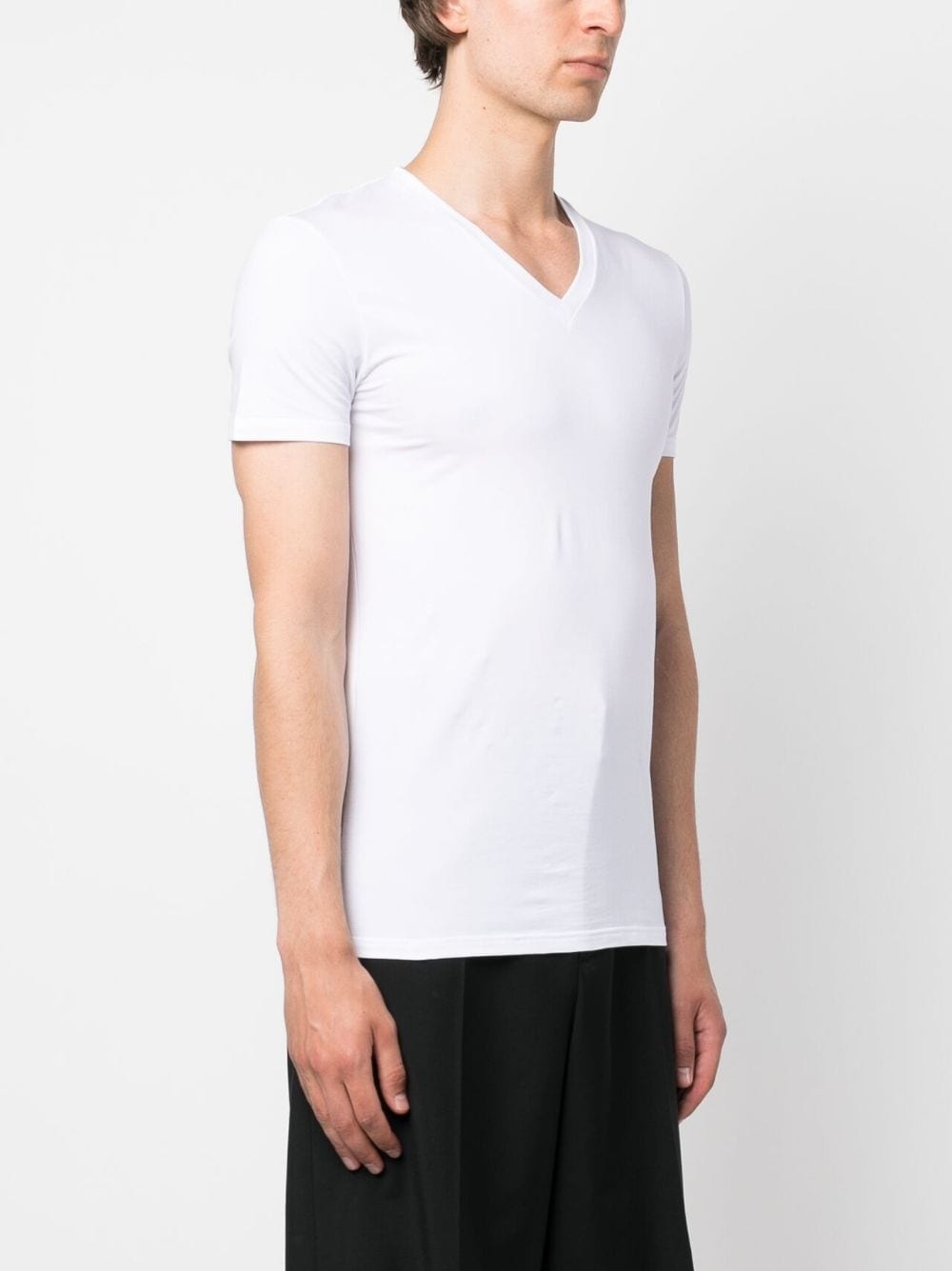V-neck stretch-cotton T-shirt - 3