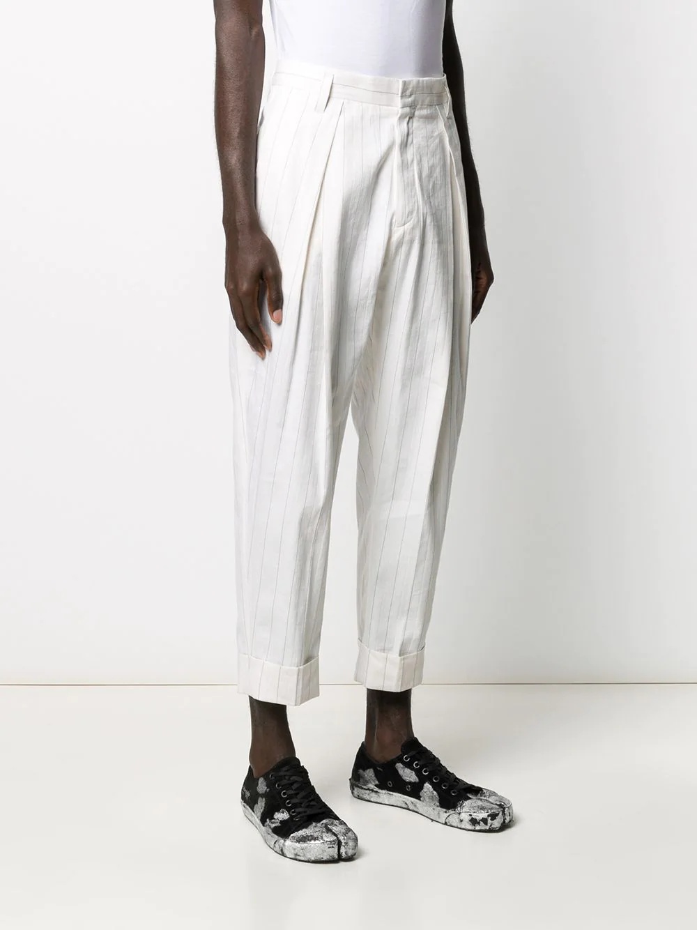 cropped pleated trousers - 3