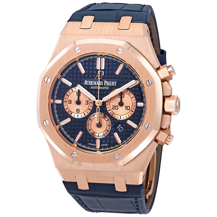 Audemars Piguet Blue Dial Men's 18K Rose Gold Leather Watch 26331OR.OO.D315CR.01 - 1