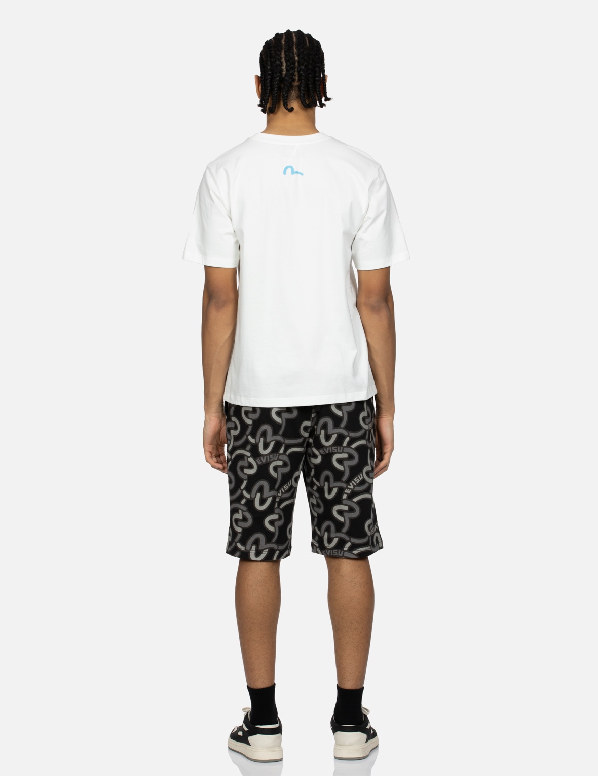 ALLOVER OVERLAPPING SEAGULL PRINT REGULAR FIT SWEAT SHORTS - 5