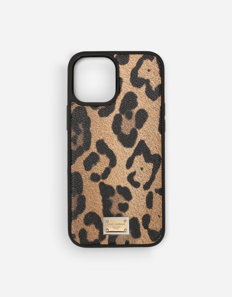 iPhone 12 Pro Max cover in leopard-print Crespo with branded plate - 1