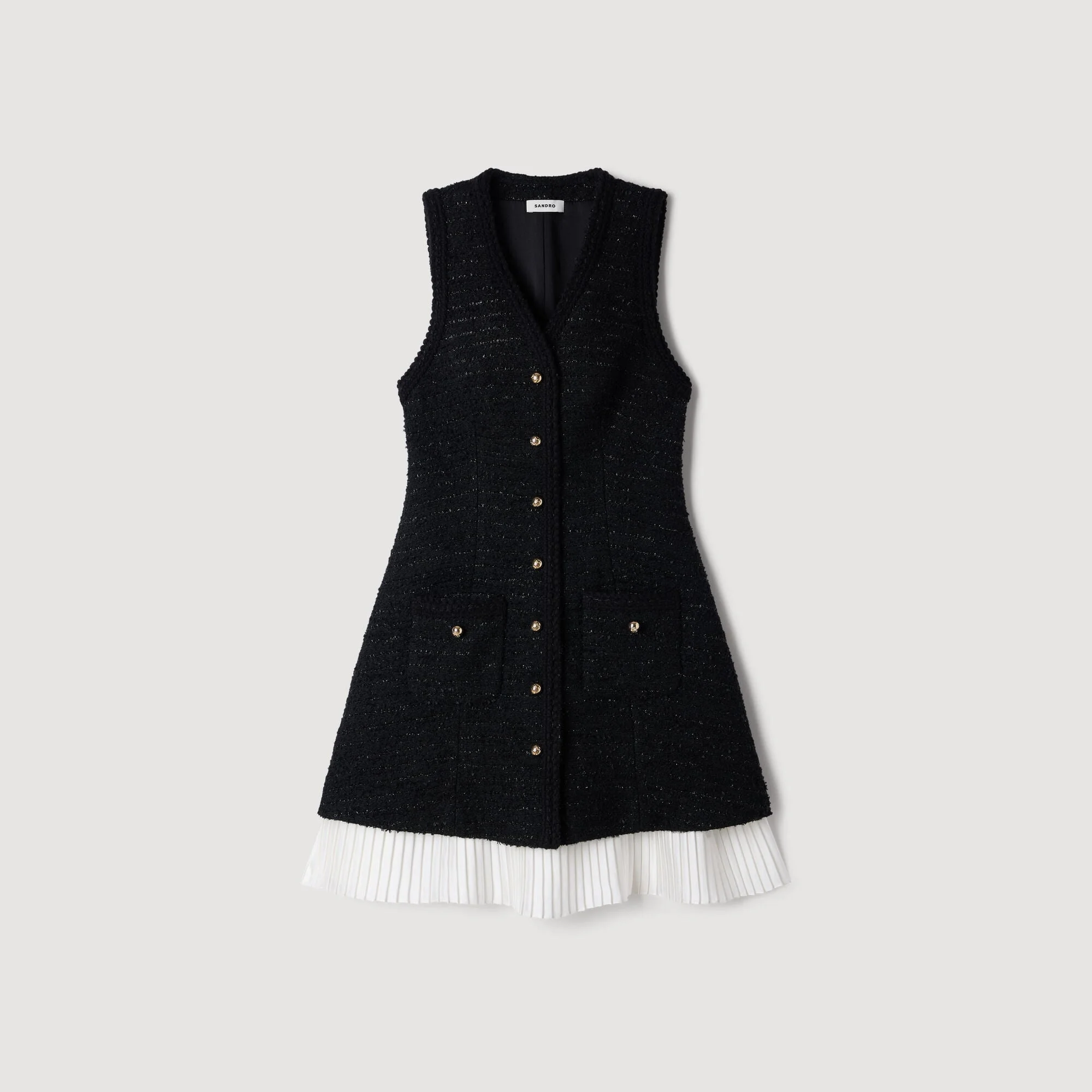 SHORT TWO-TONE TWEED DRESS - 1