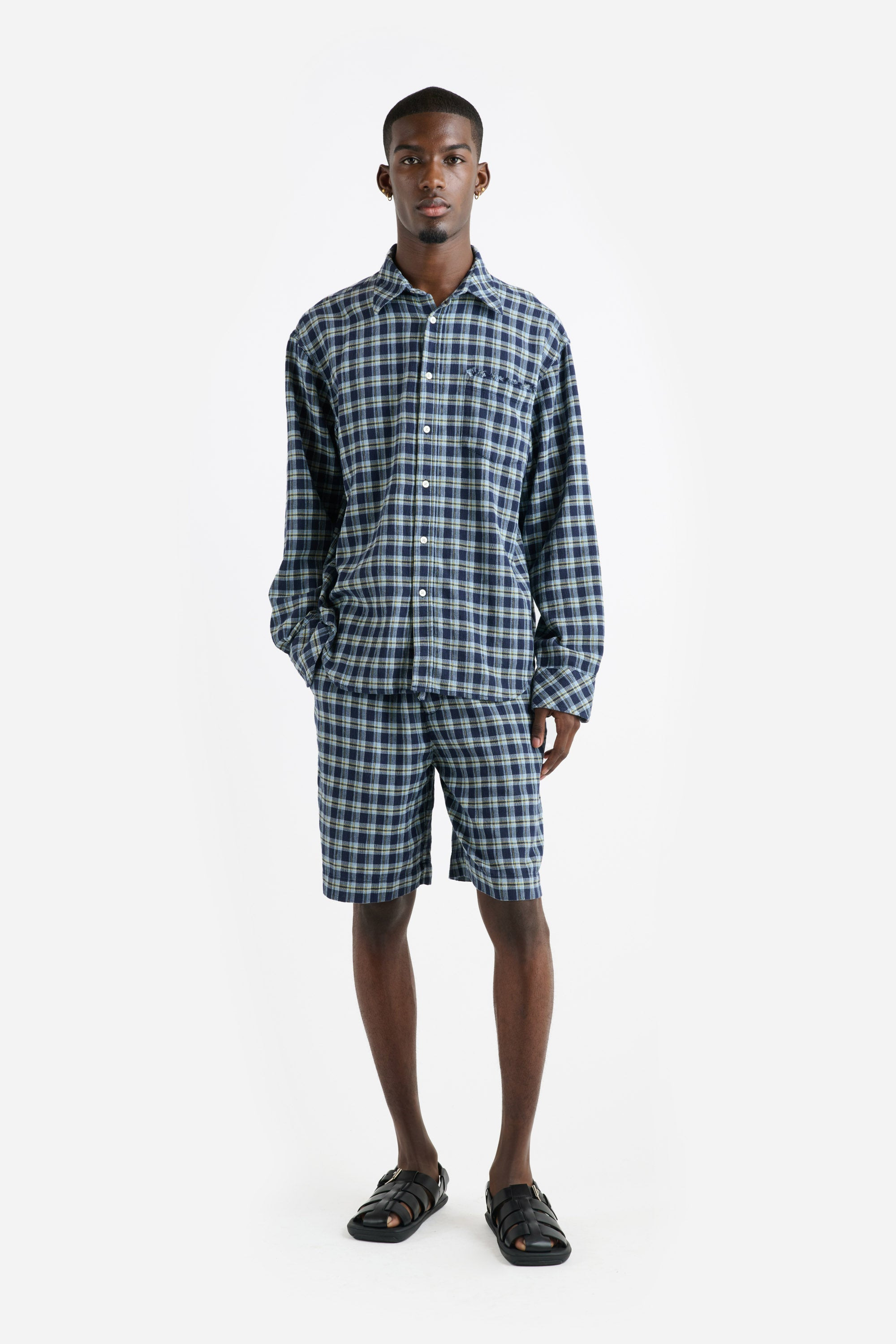 DUNE PLAID FRINGE BEACH SHORT - 2