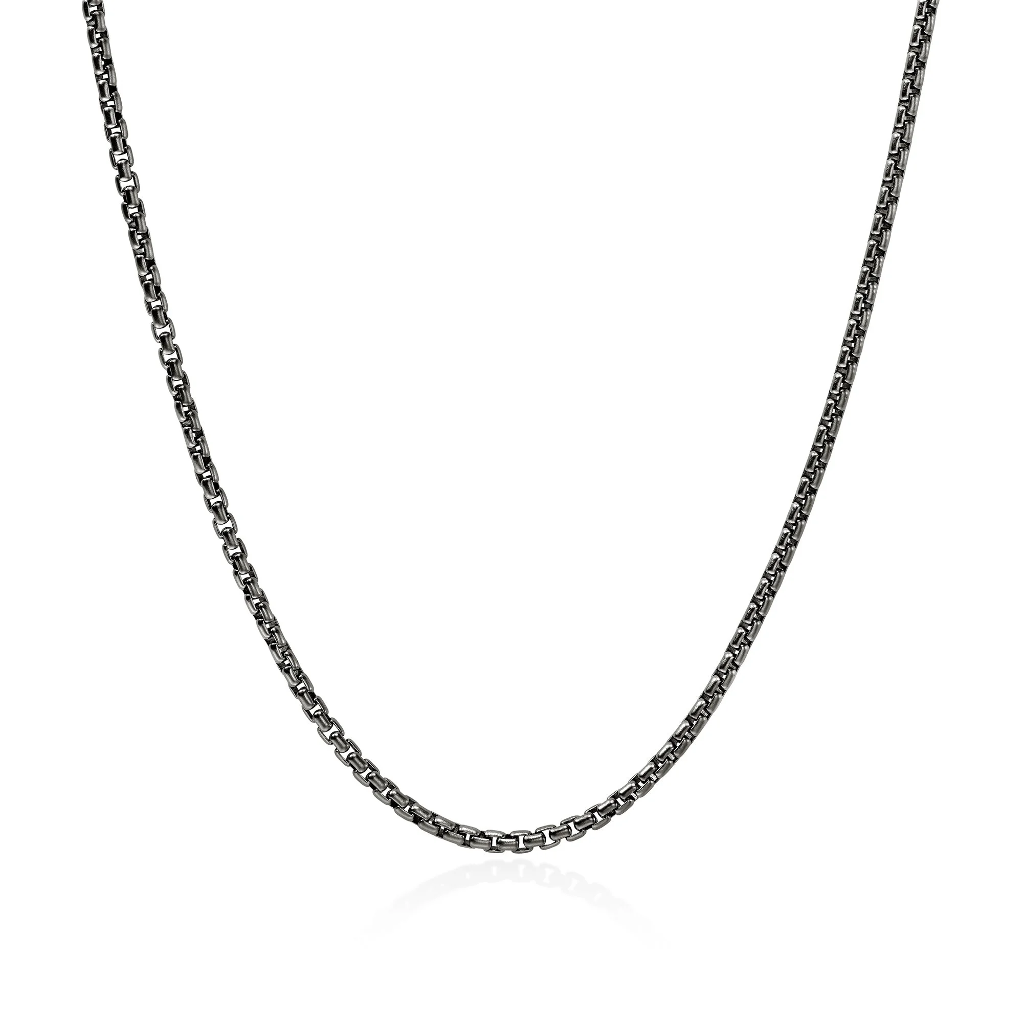 Box Chain Necklace, Dark Silver, 2.7MM - 1
