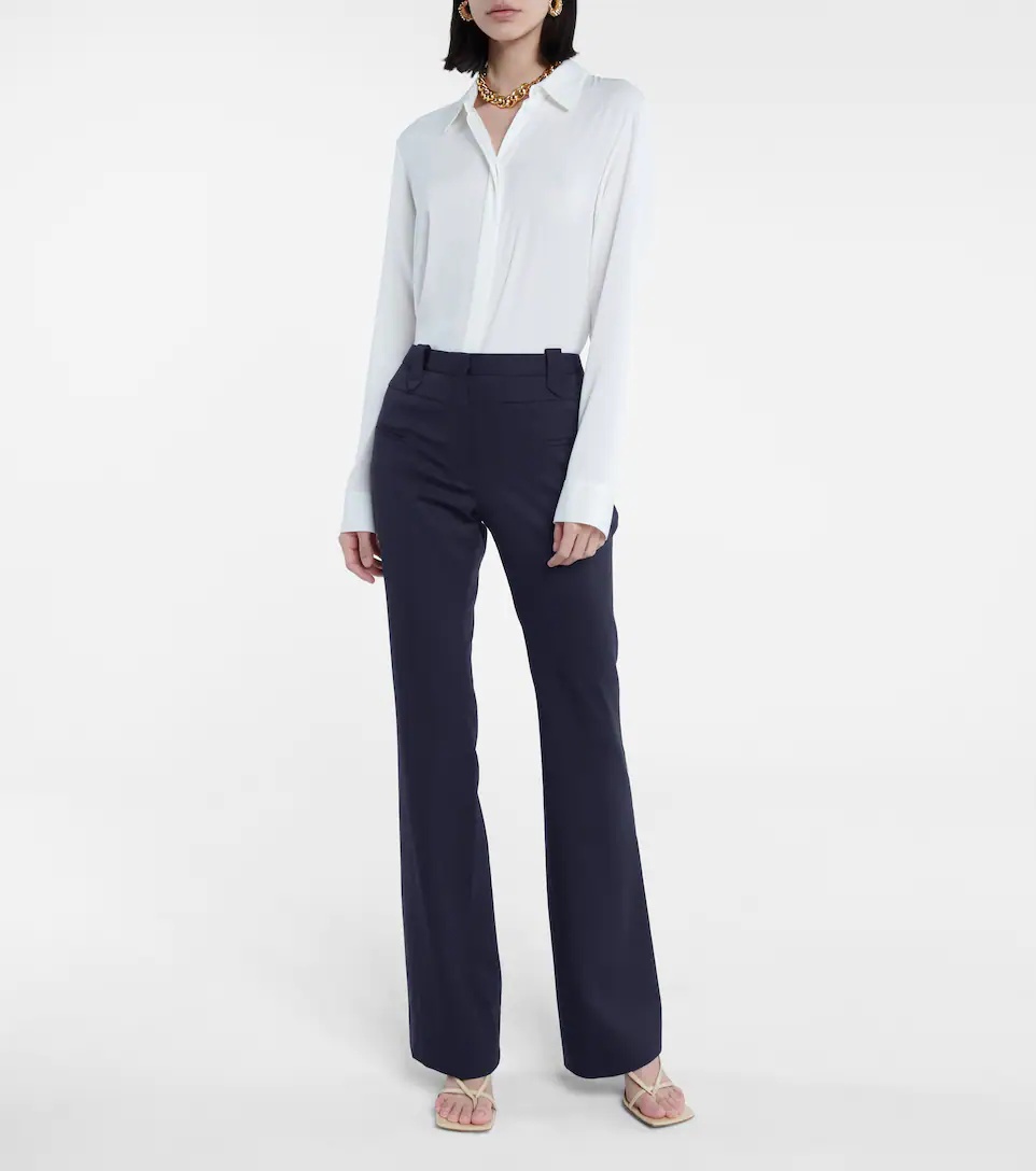 Serge stretch-wool bootcut pants - 6