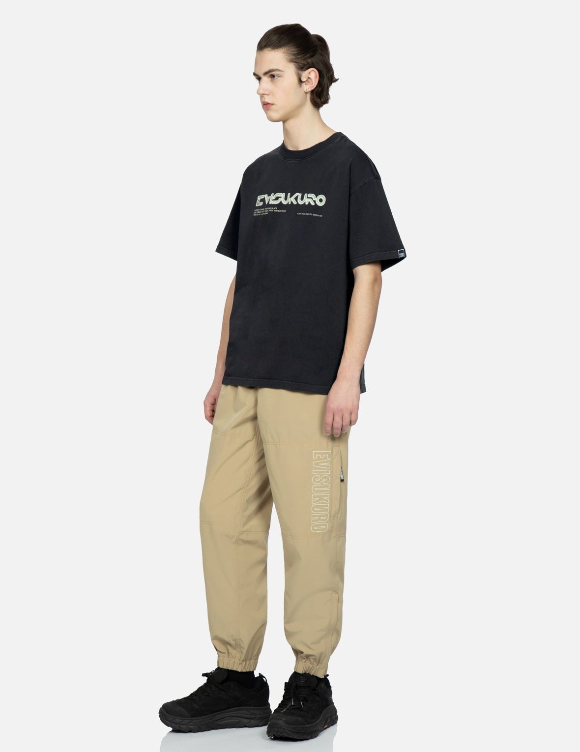 Metallic Stud Textured Logo Print T-shirt - 3