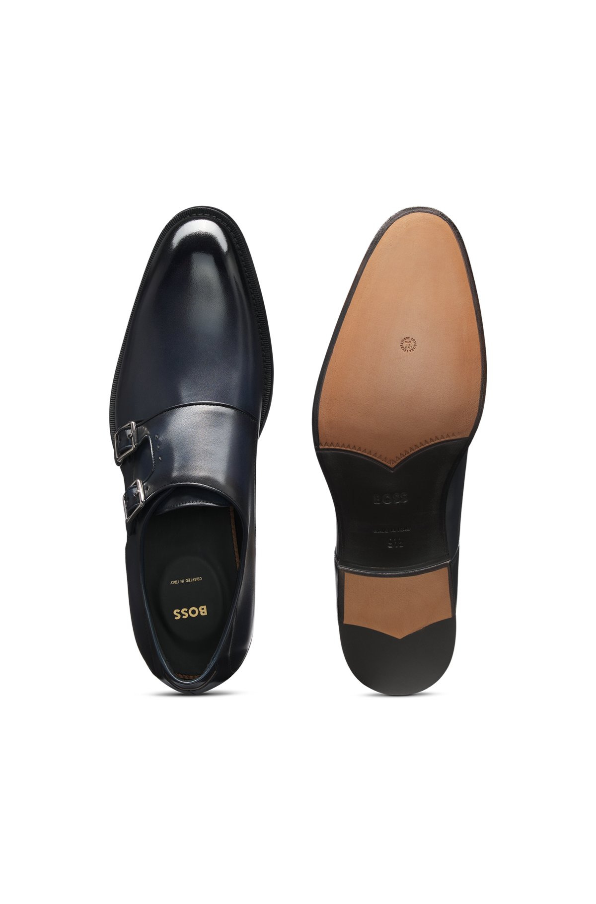 DOUBLE-STRAP MONK SHOES IN BURNISHED LEATHER - 4